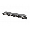 PATCH PANEL 24 PORTŮ 1U 19" CAT.6 FTP STÍNĚNÝ ČER