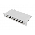 PATCH PANEL 12PORT 1U 10" CAT.6 FTP STÍNĚNÝ ŠEDÝ LANBERG