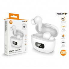 Sluchátka ALIGATOR PODS ANC TWS08, bílá Sluchátka ALIGATOR PODS ANC TWS08, bílá