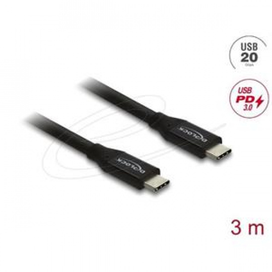 Delock Koaxiální kabel USB 20 Gbps USB PD 3.0 60 W 3 m Delock Koaxiální kabel USB 20 Gbps USB PD 3.0 60 W 3 m