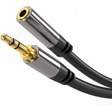 PremiumCord HQ stíněný prodlužovací kabel Jack 3.5mm - Jack 3.5mm M/F 1,5m