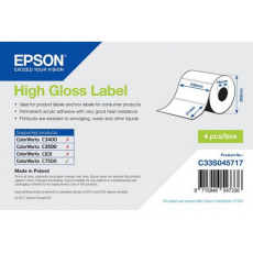 High Gloss Label - Die-cut Roll: 102mm x 51mm, 2310 labels