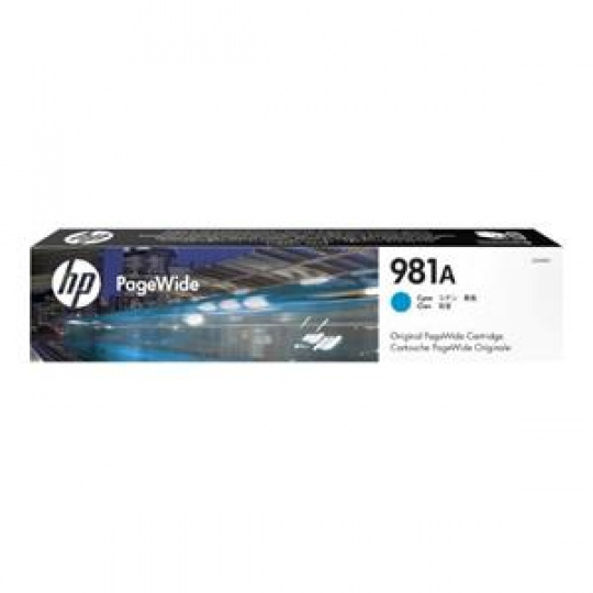 HP 981A Azurová originální kazeta PageWide pro HP PageWide Enterprise Color 556 / MFP 586