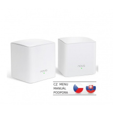 Tenda Nova MW5c (2-pack) WiFi AC1200 Mesh Gigabit system Dual Band, 4x GLAN/GWAN, SMART CZ aplikace