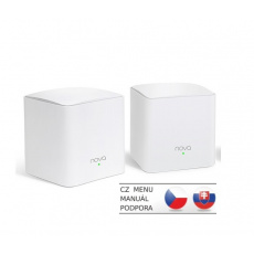 Tenda Nova MW5c (2-pack) WiFi AC1200 Mesh Gigabit system Dual Band, 4x GLAN/GWAN, SMART CZ aplikace Tenda Nova MW5c (2-pack) WiFi AC1200 Mesh Gigabit system Dual Band, 4x GLAN/GWAN, SMART CZ aplikace
