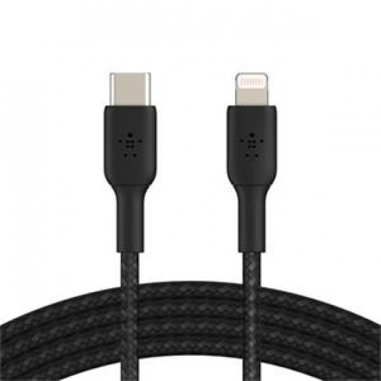 Belkin USB-C kabel s lightning konektorem, 2m, černý - odolný