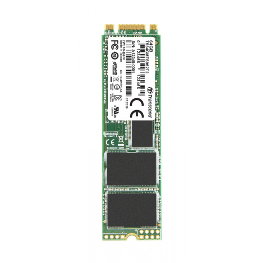 TRANSCEND MTS952T2 64GB Industrial 3K P/E SSD disk M.2, 2280 SATA III 6Gb/s (3D TLC), 560MB/s R, 520MB/s W