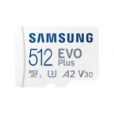 Samsung EVO Plus/micro SDXC/512GB/130MBps/UHS-I U3 / Class 10/+ Adaptér Samsung EVO Plus/micro SDXC/512GB/130MBps/UHS-I U3 / Class 10/+ Adaptér