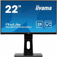 22" iiyama XUB2294HSU-B1: VA, FullHD@75Hz, 250cd/m2, 4ms, VGA, HDMI, DP, USB, height, pivot, černý 22" iiyama XUB2294HSU-B1: VA, FullHD@75Hz, 250cd/m2, 4ms, VGA, HDMI, DP, USB, height, pivot, černý