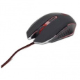 GEMBIRD MUSG-001-R herní optická myš, 2400 DPI, 6 tlačítek, USB, černá s červeným podsvícením