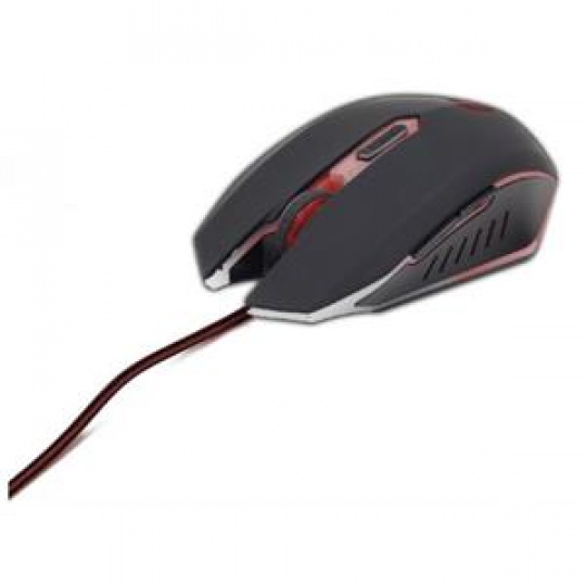 GEMBIRD MUSG-001-R herní optická myš, 2400 DPI, 6 tlačítek, USB, černá s červeným podsvícením GEMBIRD MUSG-001-R herní optická myš, 2400 DPI, 6 tlačítek, USB, černá s červeným podsvícením