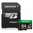 ADATA 64GB MicroSDXC UHS-I U3 V30 + adapter