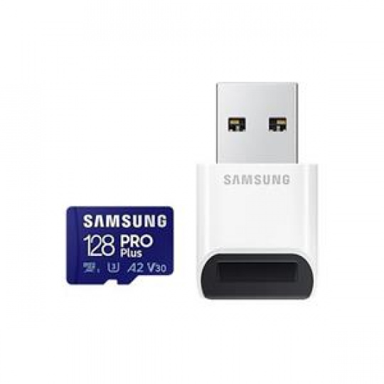 Samsung/micro SDXC/128GB/180MBps/USB 3.0/USB-A/Class 10/+ Adaptér/Modrá