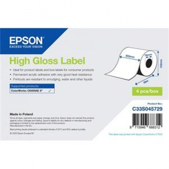 EPSON High Gloss Label - Continuous Roll: 203mm x 58m