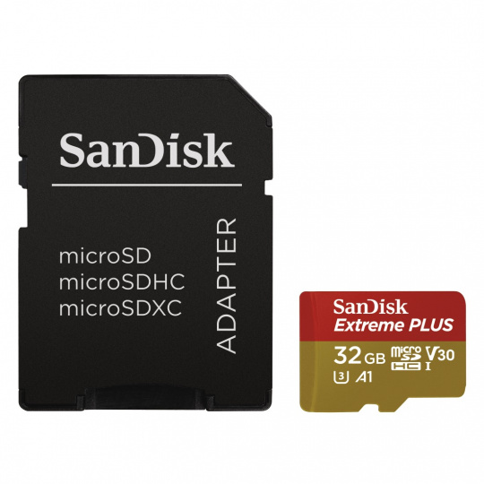 SanDisk Extreme PLUS/micro SDHC/32GB/95MBps/UHS-I U3 / Class 10/+ Adaptér