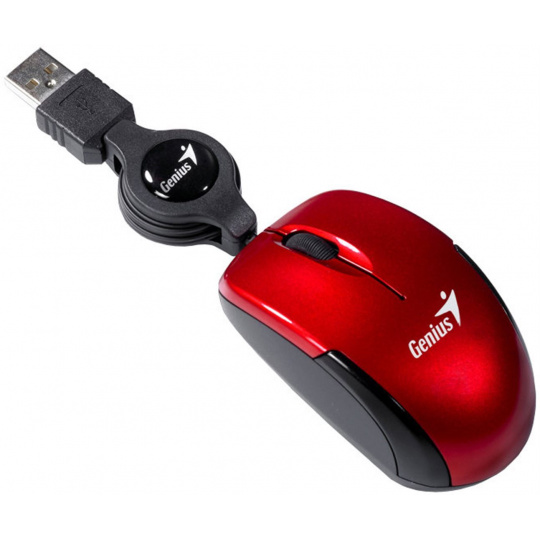 Myš Genius Micro Traveler V2, USB, ruby