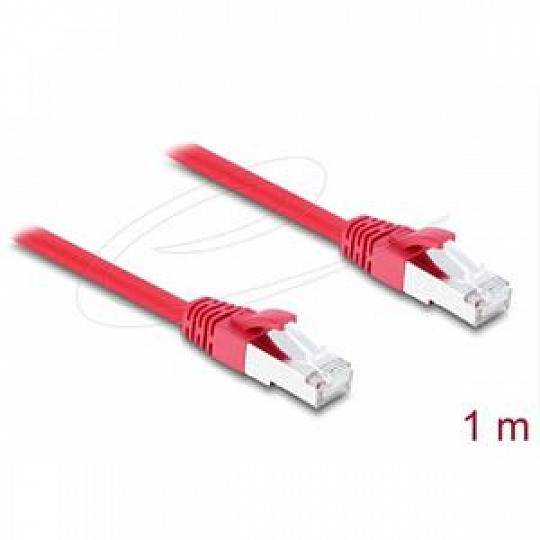Delock Síťový kabel RJ45 Cat.6A S/FTP, 1 m, červený Delock Síťový kabel RJ45 Cat.6A S/FTP, 1 m, červený