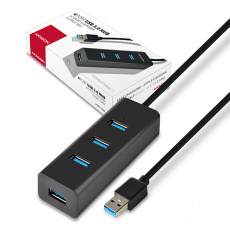 AXAGON HUE-S2BL, 4x USB 3.0 CHARGING hub, micro USB nap. konektor, kabel USB-A 1.2m