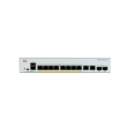 Catalyst C1000-8T-E-2G-L, 8x 10/100/1000 Ethernet ports, 2x 1G SFP and RJ-45, with external PS