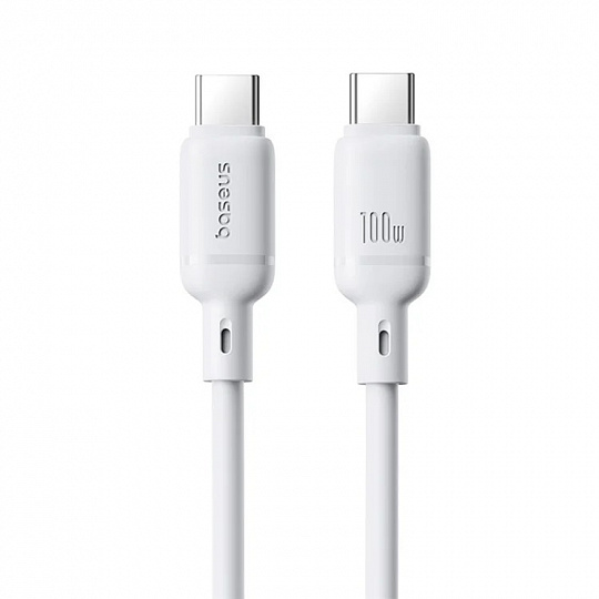 Baseus Rychlonabíjecí kabel Silky USB-C/USB-C 1m 100W bílý Baseus Rychlonabíjecí kabel Silky USB-C/USB-C 1m 100W bílý