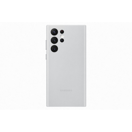 Samsung Kožený zadní kryt pro Samsung Galaxy S22 Ultra Light Gray