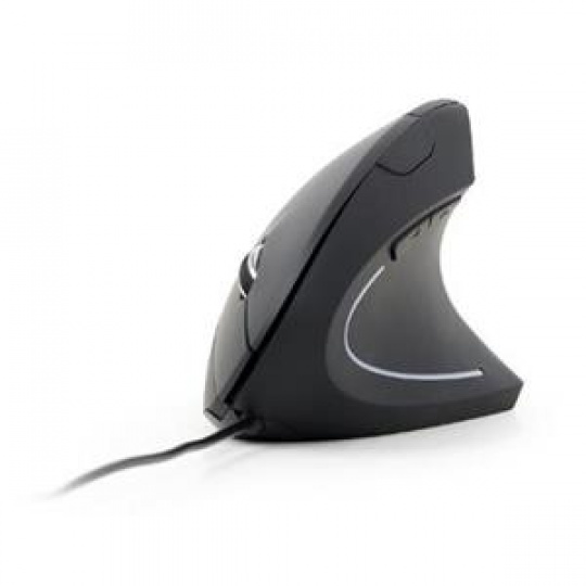 GEMBIRD Myš MUS-ERGO-01, ergonomická, černá, USB