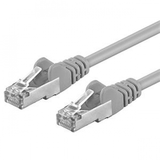 Premiumcord Patch kabel CAT 6a S-FTP,RJ45-RJ45,LSOH, AWG 26/7 15m šedá