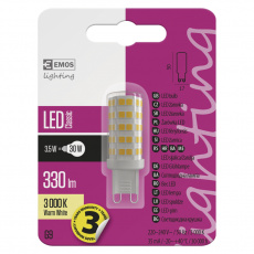 EMOS LED ŽÁROVKA CLASSIC JC A++ 3,5W(30W) 330lm G9 WW EMOS LED ŽÁROVKA CLASSIC JC A++ 3,5W(30W) 330lm G9 WW