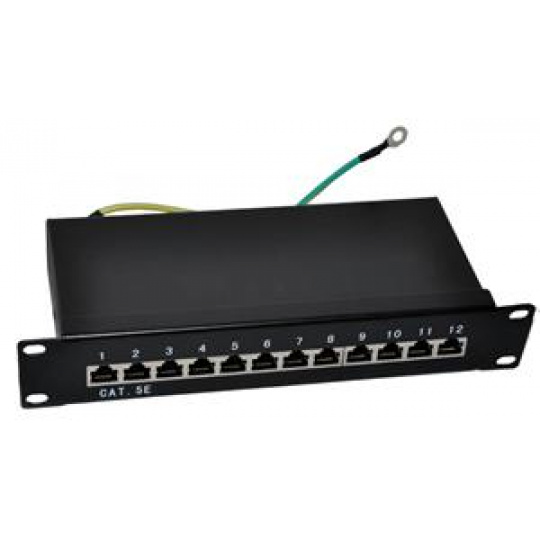 Patch panel 10“ STP Cat5e 12 portů