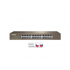 Tenda TEG1024D 24x Gigabit Switch, Fanless-bez ventilátorů, Rackmount, ochrana proti přepětí Tenda TEG1024D 24x Gigabit Switch, Fanless-bez ventilátorů, Rackmount, ochrana proti přepětí