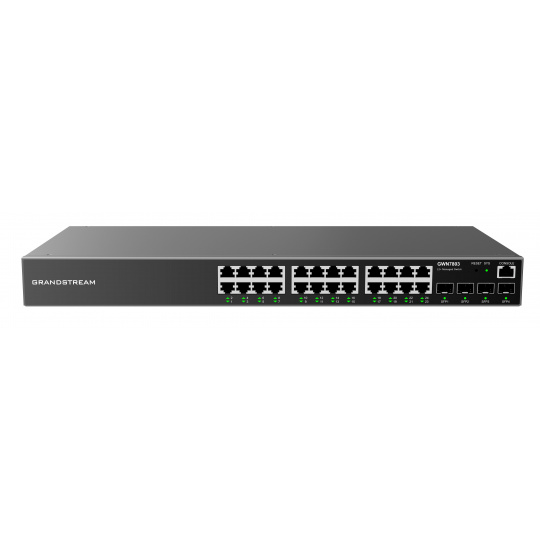 Grandstream GWN7803 L2+ Managed Network Switch 24x 1Gb RJ45, 4x SFP, DHCP, QoS, VLAN