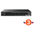 Tenda TEG1110PF-8-120W PoE+ AT switch 8xPoE 802.3af/at + Uplink RJ45 + SFP port, 110W, PoE+, fanless