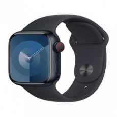 Apple Watch Series 9 Cellular 45mm Temně inkoustový hliník s inkoustovým sportovním řemínkem M/L