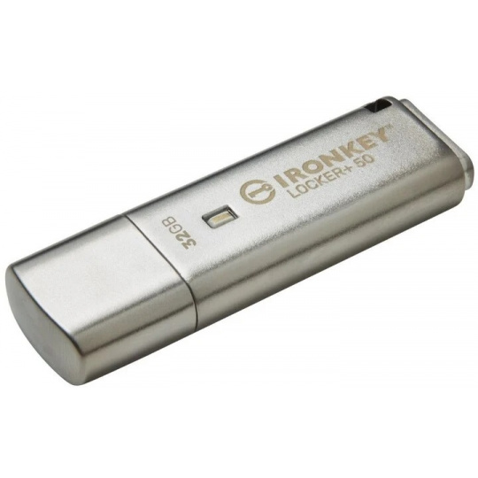 Kingston IronKey Locker+ 50/32GB/145MBps/USB 3.1/USB-A/Stříbrná