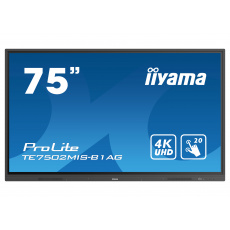 75" iiyama TE7502MIS-B1AG: VA, 4K, 400cd/m2, iiWare, WiFi, 2x Touch Pen, HDMI, 20P 75" iiyama TE7502MIS-B1AG: VA, 4K, 400cd/m2, iiWare, WiFi, 2x Touch Pen, HDMI, 20P