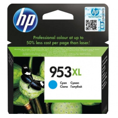 HP 953XL azurová inkoustová kazeta, F6U16AE