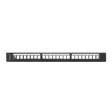 LANBERG 24PORTOVÝ PATCH PANEL 1U S ORGANIZÉREM PRO KEYSTONE MODULY ČERNÝ