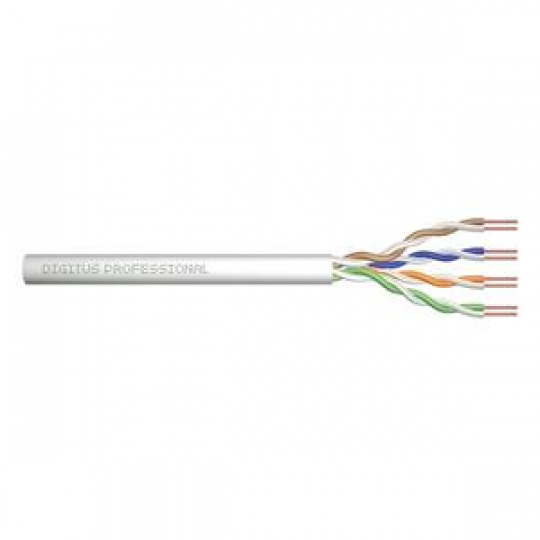 ASSNET100 CAT 5e U UTP instalační kabel, drát, délka 305M, Papírový Box, AWG 24/1, PVC barva šedá