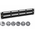 19" patch panel Solarix 48 x RJ45 CAT5E UTP 150 MHz černý 2U SX48-5E-UTP-BK