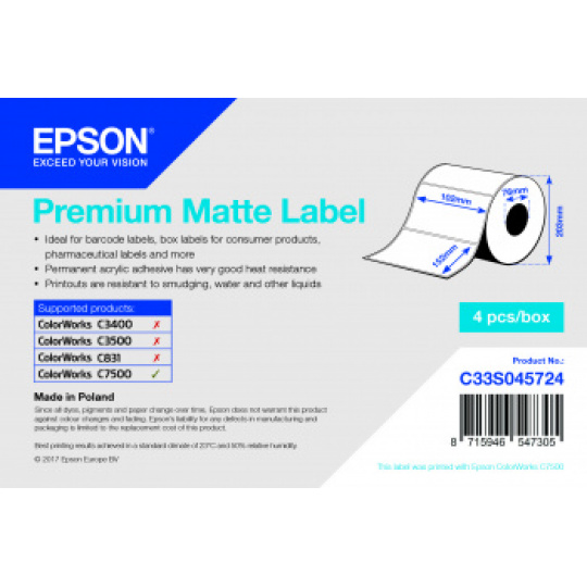 Premium Matte Label 102 x 152mm, 800 lab