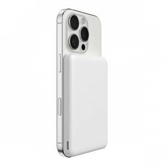 Belkin BOOST CHARGE Qi2 Magnetická Bezdrátová PowerBanka, 5000mAh, slim, bílá Belkin BOOST CHARGE Qi2 Magnetická Bezdrátová PowerBanka, 5000mAh, slim, bílá
