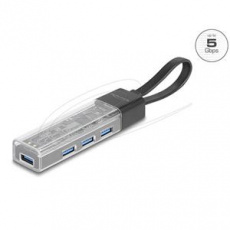 Delock 4 portový USB 5 Gbps Hub s porty USB Typ-A nebo USB Type-C™ v průhledném krytu Delock 4 portový USB 5 Gbps Hub s porty USB Typ-A nebo USB Type-C™ v průhledném krytu