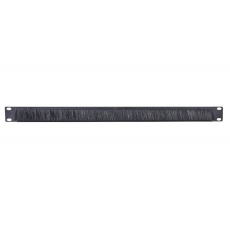 1U Cable Pass-Thru w/ Brush Strip Black