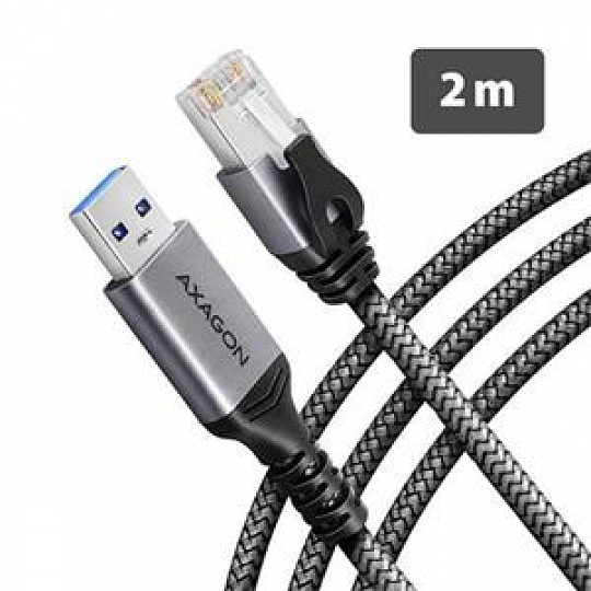 AXAGON ADE-AM20 USB-A Gigabit Ethernet adaptér s integrovaným síťovým CAT6 kabelem RJ-45 (2 m) AXAGON ADE-AM20 USB-A Gigabit Ethernet adaptér s integrovaným síťovým CAT6 kabelem RJ-45 (2 m)