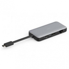 Digitus USB-C cestovní dokovací stanice, 7 portů: 1× HDMI, 2× USB 3.2 Gen 1, 1× RJ45, 1× SD, 1× MicroSD, 1× PD