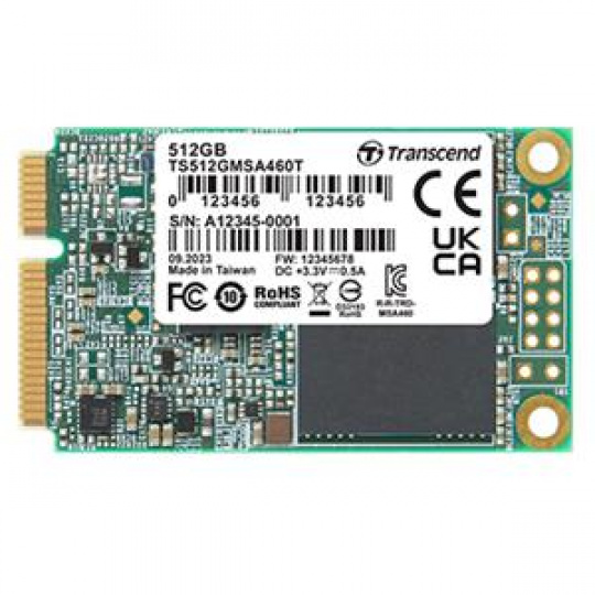 TRANSCEND MSA460T-VS1 128 GB SSD disk mSATA, SATA III, 3D TLC BiCS5 TRANSCEND MSA460T-VS1 128 GB SSD disk mSATA, SATA III, 3D TLC BiCS5