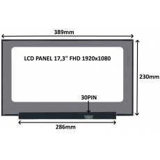 LCD PANEL 17,3" FHD 1920x1080 30PIN MATNÝ IPS / BEZ ÚCHYTŮ