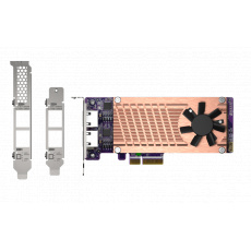 QNAP QM2 series, 2 x PCIe 2280 M.2 SSD slots, PCIe Gen3 x 4 , 2 x  Intel I225LM 2.5GbE NBASE-T port