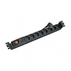 Solarix Napájecí panel ACAR S8 FA 3m 8 pozic BK včetně držáků do 19" lišt 1U, ACAR-S8-FA