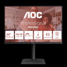AOC LCD X24E4U 24" IPS 16:10/1920x1200@100Hz/4ms/300cd/VGA/HDMI/DP/4xUSB/Repro/Pivot/HAS/5 let
